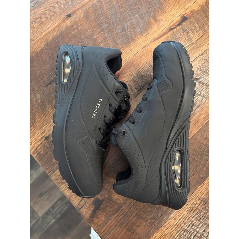 Skechers Women's UNO Stand On Air Lace Up Shoes Black #73690 Size 11 - Picture 4 of 7